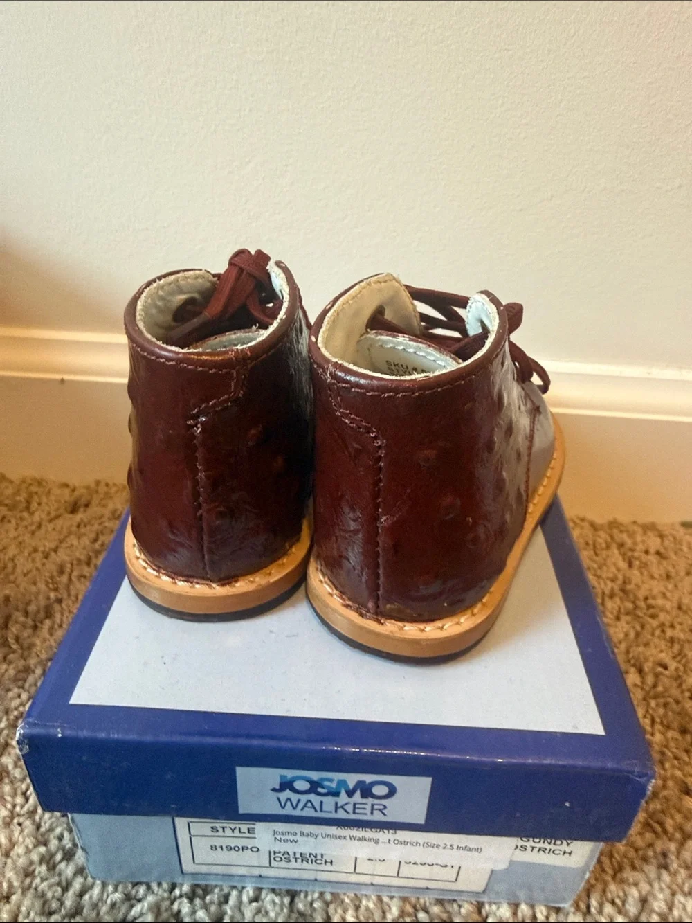 Josmo Burgundy Toddler Lace-Up Walker Shoes